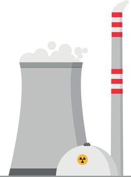 Cute cartoon illustration of a nuclear power plant vector