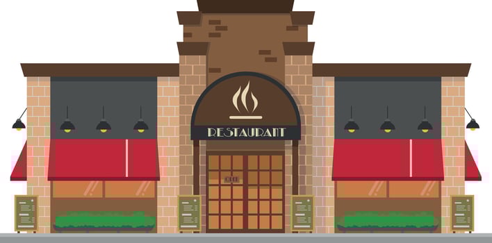 Cute cartoon illustration of a restaurant vector