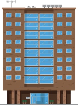 Cute cartoon illustration of a residential building vector