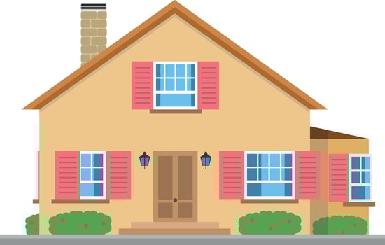 Cute cartoon illustration of a residential villa vector