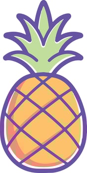 Pineappple fruit cartoon icon illustration vector