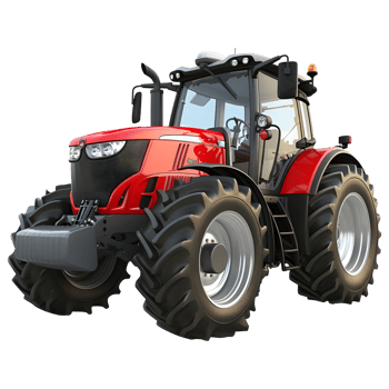 3D Rendering of a Farming Tractor on Transparent Background png