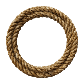 3D Rendering of a Brown Rope on Transparent Background png