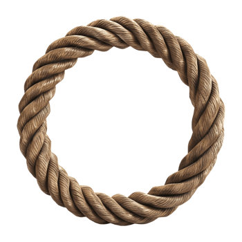3D Rendering of a Brown Rope on Transparent Background png