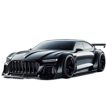 black sports car on transparent background png