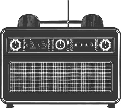 Silhouette old radio black color only full vector