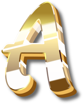 Gold Alphabet Letter and Number png