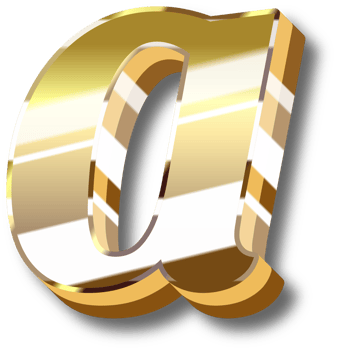 Gold Alphabet Letter and Number png