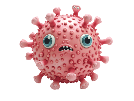 pink smallpox virus 3d character png