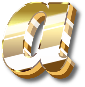 Gold Alphabet Letter and Number png