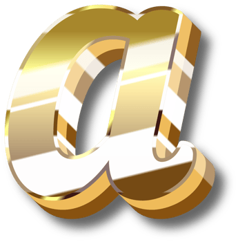 Gold Alphabet Letter and Number png