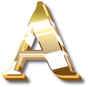 Gold Alphabet Letter and Number png