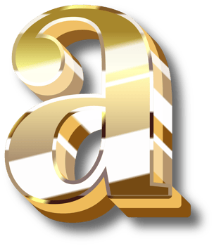 Gold Alphabet Letter and Number png