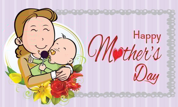 Happy Mother Day moment. Greeting Poster Flyer vector