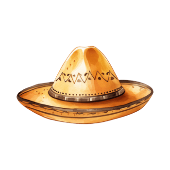 Handmade Straw Sombrero with Wide Brim png