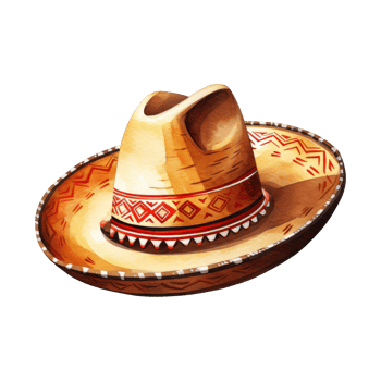 Handmade Straw Sombrero with Wide Brim png
