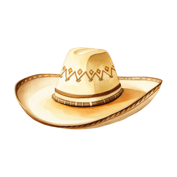 Handmade Straw Sombrero with Wide Brim png