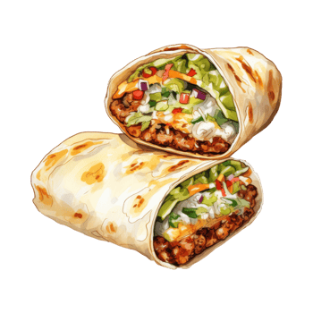 Burrito Display Ready for Devouring png