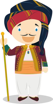 Lord Byron cartoon character. Illustration. Kids History Collection. vector