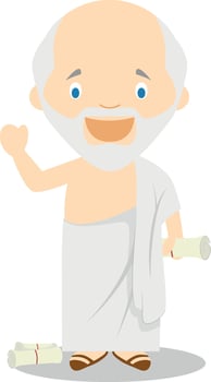 Socrates cartoon character. Illustration. Kids History Collection. vector