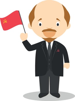 Lenin cartoon character. Illustration. Kids History Collection. vector