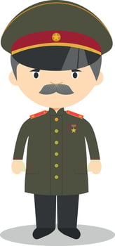 Stalin cartoon character. Illustration. Kids History Collection. vector