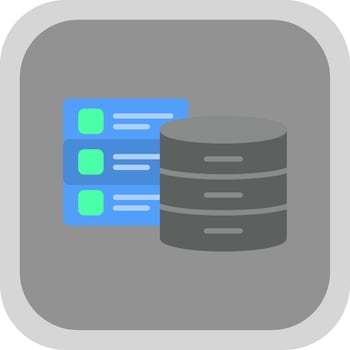 Databases Flat round corner Icon Design vector