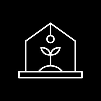 Greenhouse Line Inverted Icon Design vector