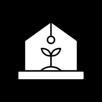 Greenhouse Glyph Inverted Icon Design vector