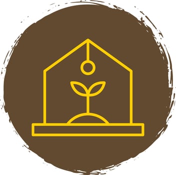 Greenhouse Line Circle Sticker Icon vector