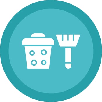 Cleaning Equipment Glyph Due Circle Icon Design vector
