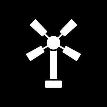 Windmill Glyph Inverted Icon Design vector