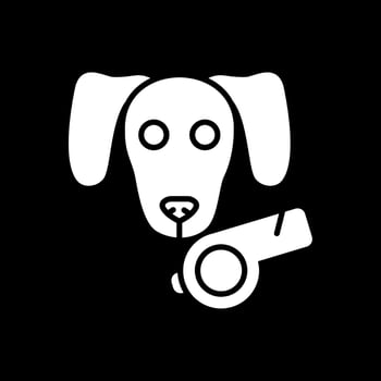 Dog Glyph Inverted Icon Design vector