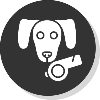 Dog Glyph Shadow Circle Icon Design vector