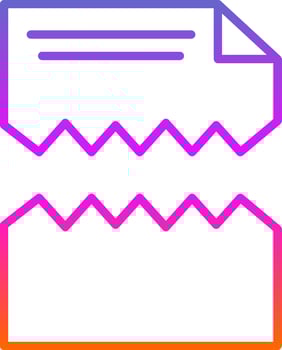 Ripped Line Gradient Icon Design vector