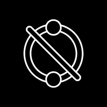 Piercing Line Inverted Icon Design vector