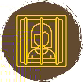 Prisoner Line Circle Sticker Icon vector