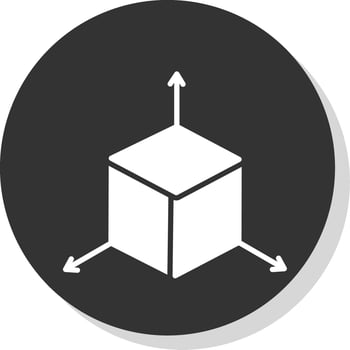 3D Modeling Glyph Shadow Circle Icon Design vector