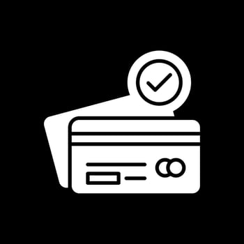 Credit Card Glyph Inverted Icon Design vector