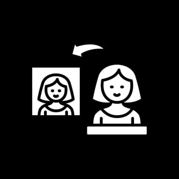 Suspect Glyph Inverted Icon Design vector