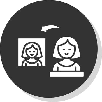 Suspect Glyph Shadow Circle Icon Design vector