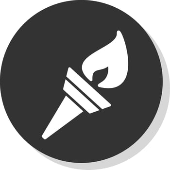Olympic Flame Glyph Shadow Circle Icon Design vector