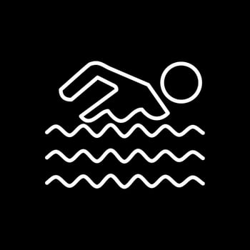Swimming Line Inverted Icon Design vector