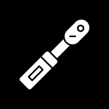 Torque Wrench Glyph Inverted Icon Design vector