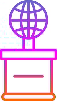 World Line Gradient Icon Design vector