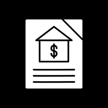 Mortgage Glyph Inverted Icon Design vector