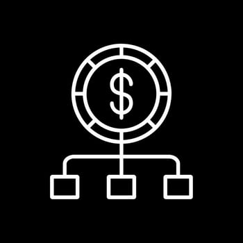 Budget Line Inverted Icon Design vector