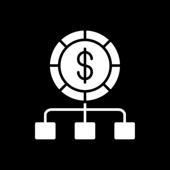 Budget Glyph Inverted Icon Design vector