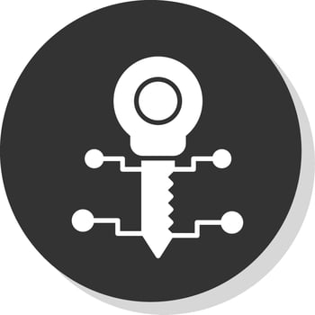 Key Glyph Shadow Circle Icon Design vector