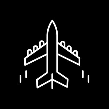 Plane Line Inverted Icon Design vector